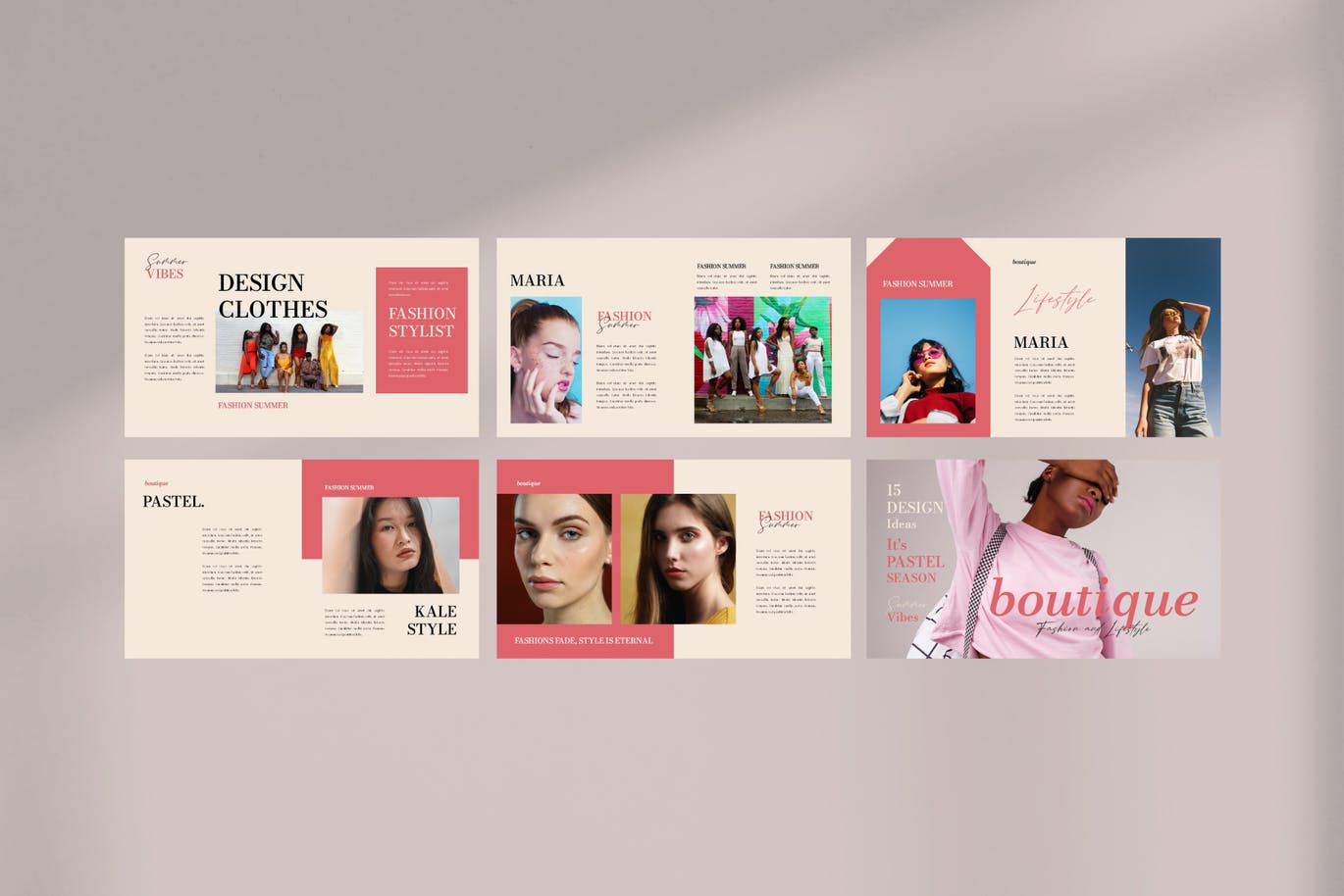 精美粉色女装品牌策划提案演示文稿设计模板 Boutique Powerpoint Template_img_2