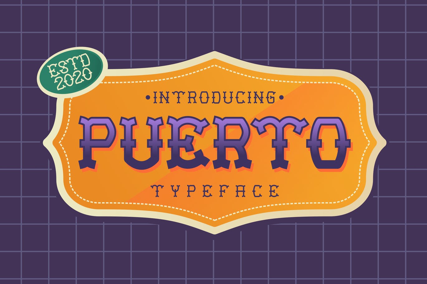 现代复古海报标题品牌徽标Logo纹身艺术英文字体素材 Puerto Playful Tattoo Font_img_2