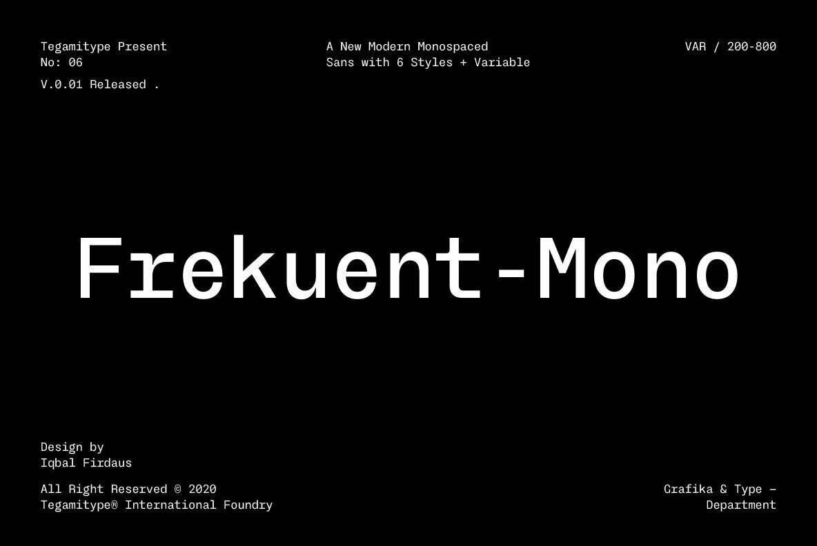 现代简约机打票据编程等宽无衬线英文字体设计素材 TG Frekuent Mono_img_2