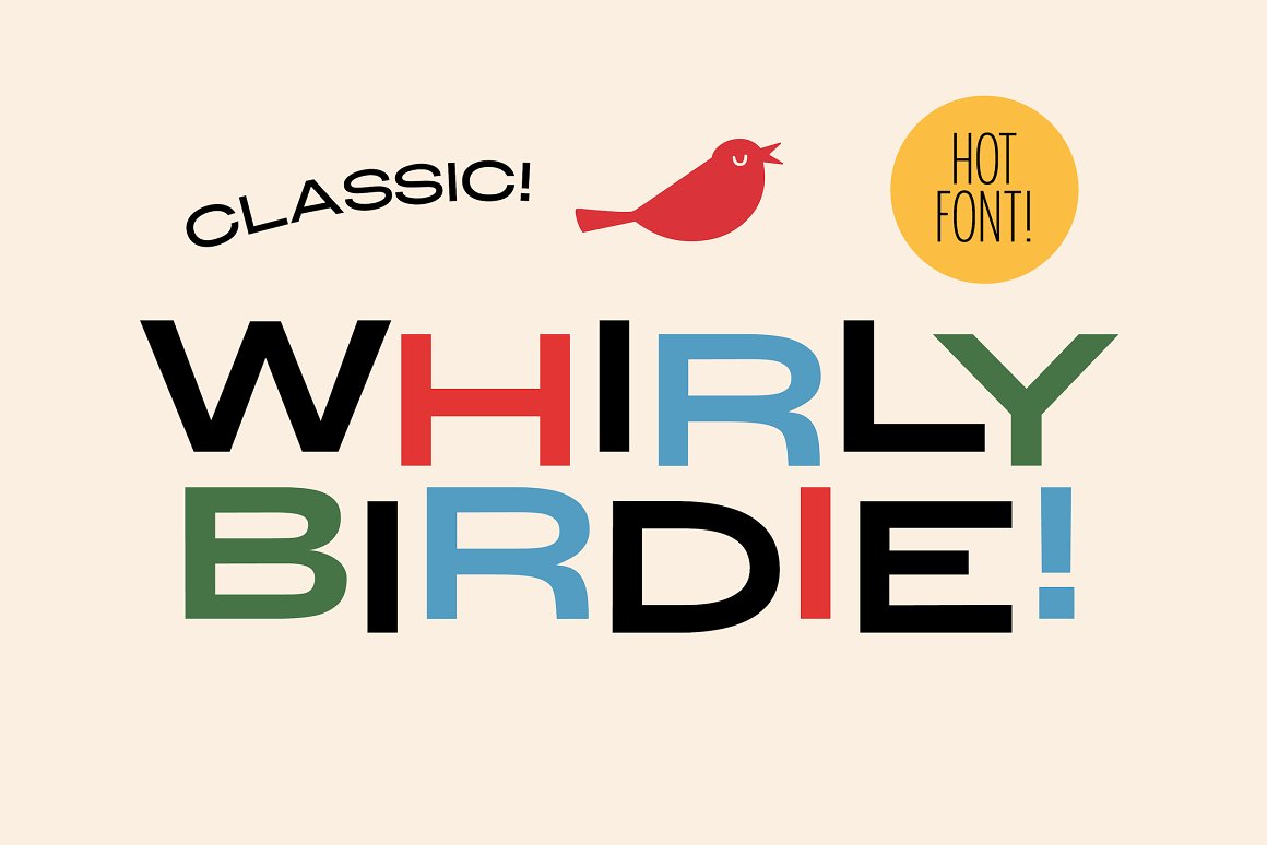 现代复古海报画册杂志Logo标题无衬线英文字体素材 Whirly Birdie Variable Font_img_2