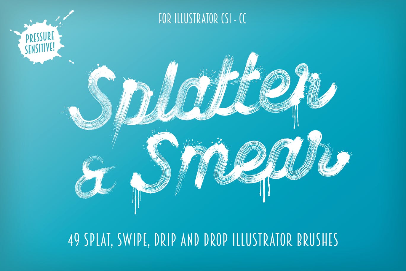 油墨飞溅水滴艺术绘画AI矢量笔刷素材 Splatter & Smear Brushes_img_2