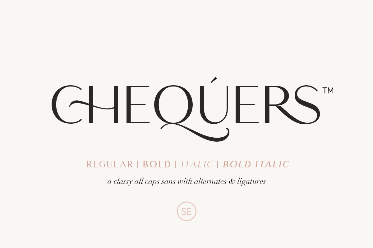 优雅轻奢时尚Logo杂志海报标题无衬线英文字体素材 Chequers - Modern Sans Serif_img_2