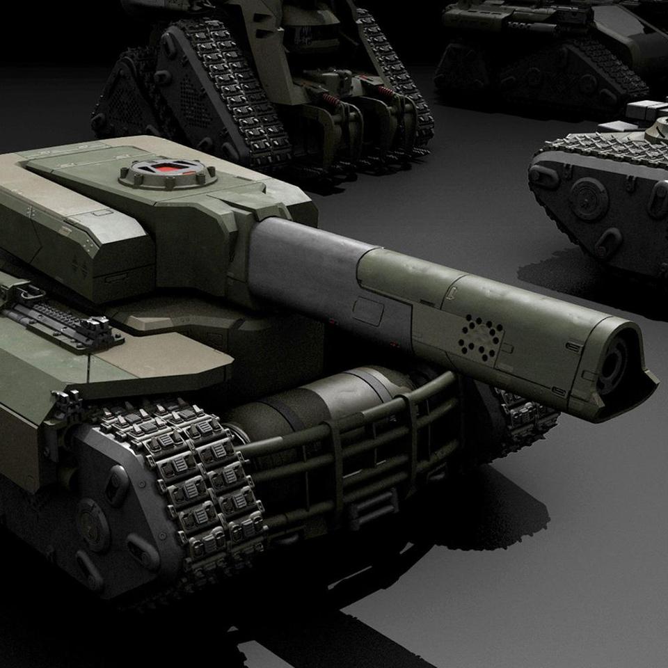 超炫酷科幻履带坦克战争战车炮塔设计3D模型素材 Kitbash3D - Veh.Tanks_img_2