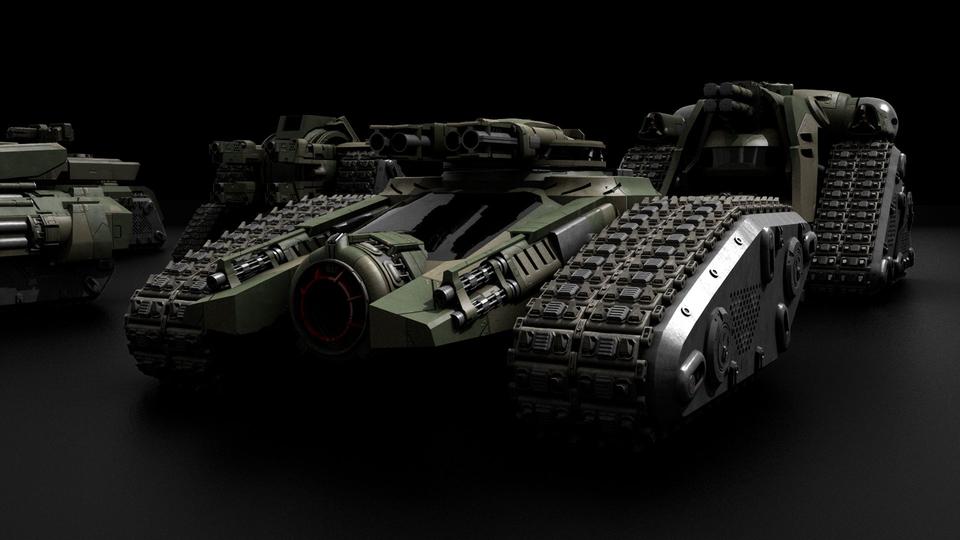 超炫酷科幻履带坦克战争战车炮塔设计3D模型素材 Kitbash3D - Veh.Tanks_img_2