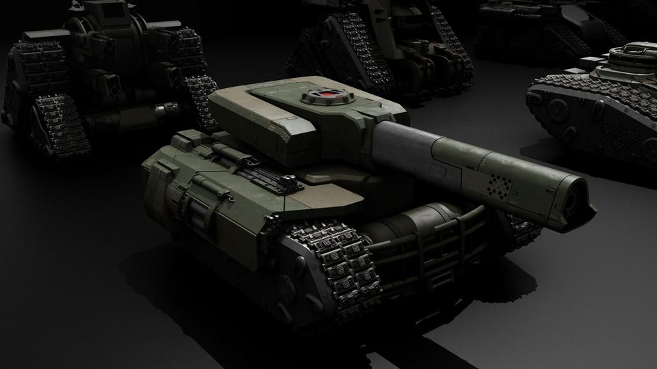 超炫酷科幻履带坦克战争战车炮塔设计3D模型素材 Kitbash3D - Veh.Tanks_img_2