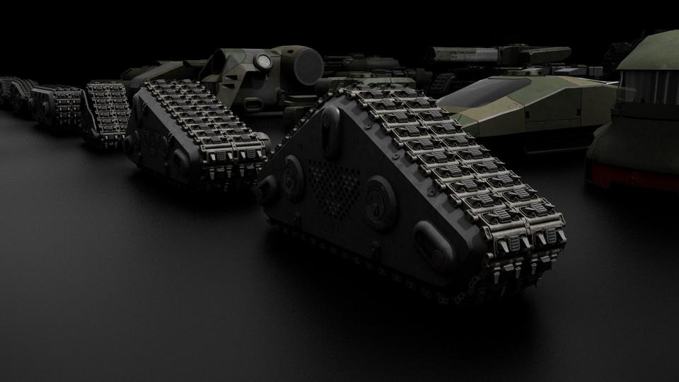 超炫酷科幻履带坦克战争战车炮塔设计3D模型素材 Kitbash3D - Veh.Tanks_img_2