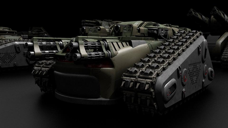 超炫酷科幻履带坦克战争战车炮塔设计3D模型素材 Kitbash3D - Veh.Tanks_img_2