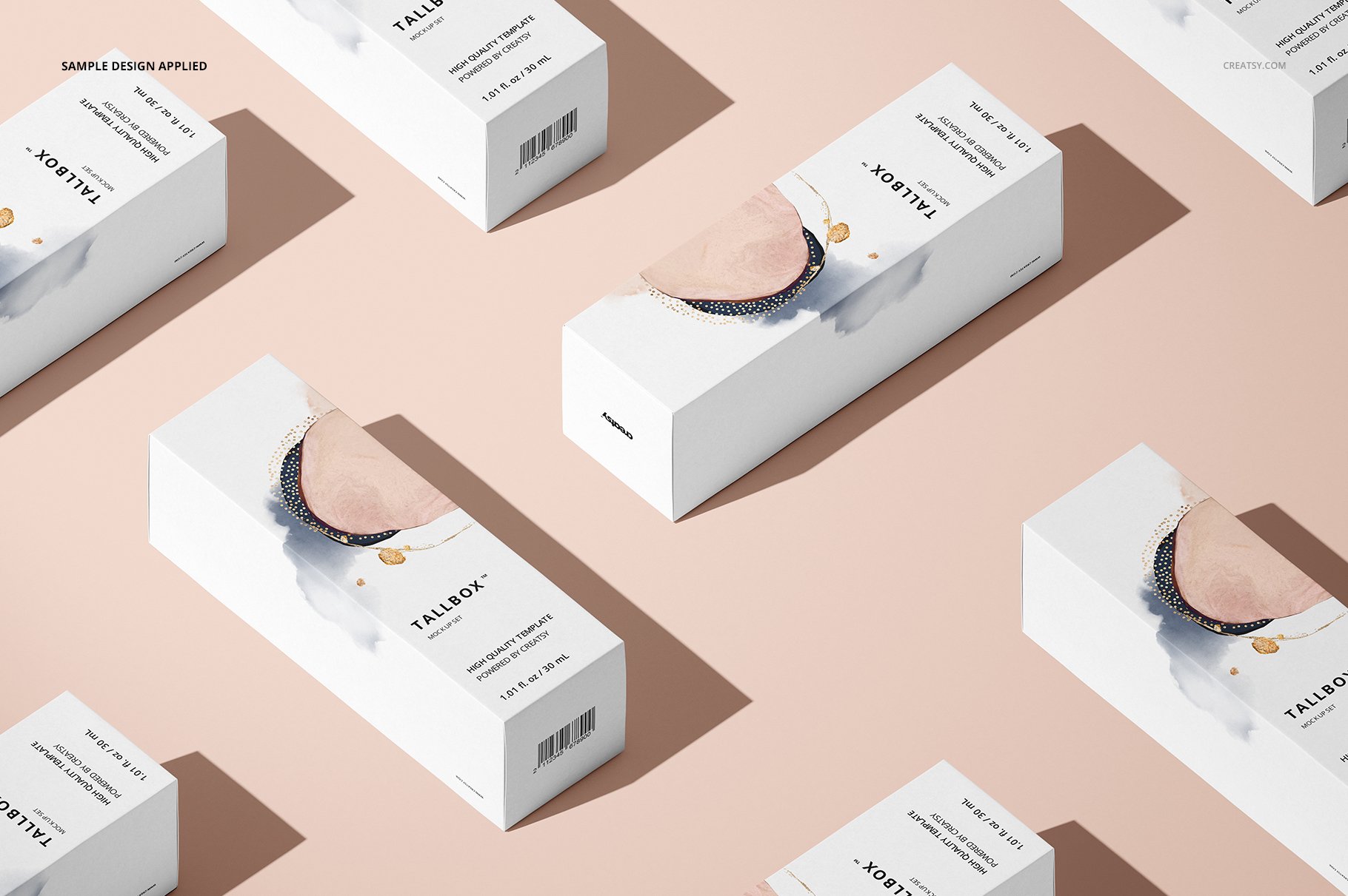 极简方形产品包装纸盒设计PS智能贴图样机合集 Tall Box Mockup Set_img_2