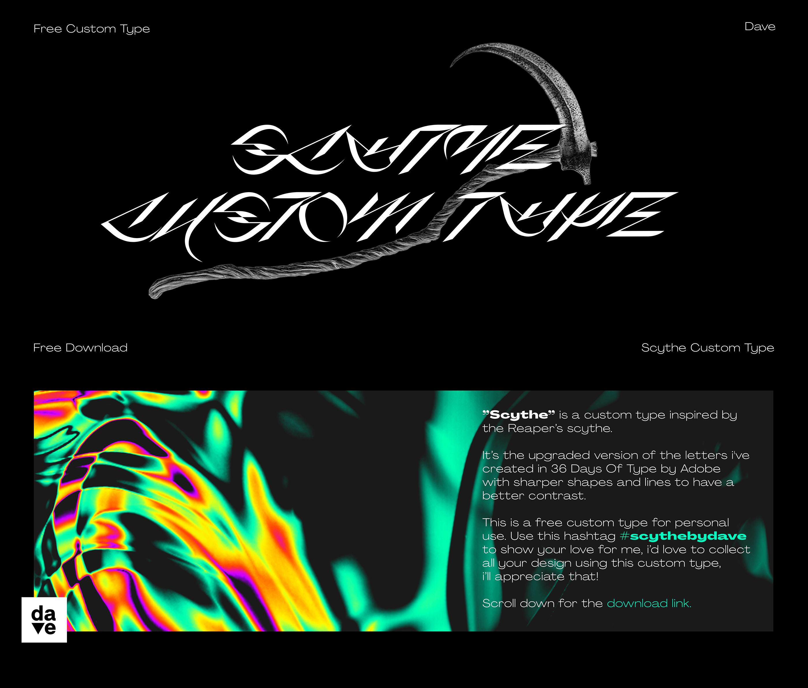 潮流酸性杂志标题徽标Logo装饰英文字体设计素材 Scythe Font_img_2