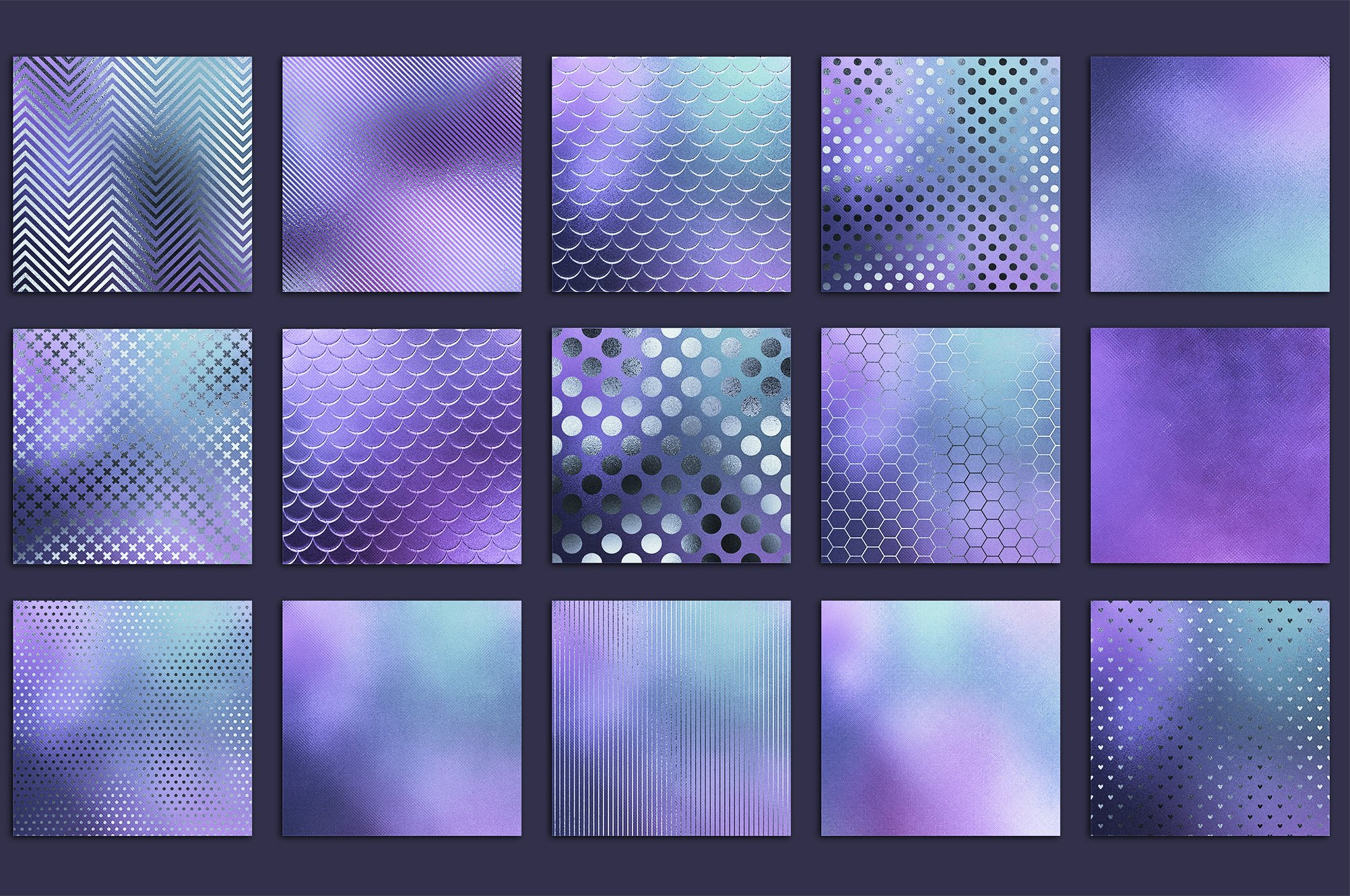 20款高清紫色箔纸纹理海报设计背景图片素材 Iridescent Purple Textures_img_2