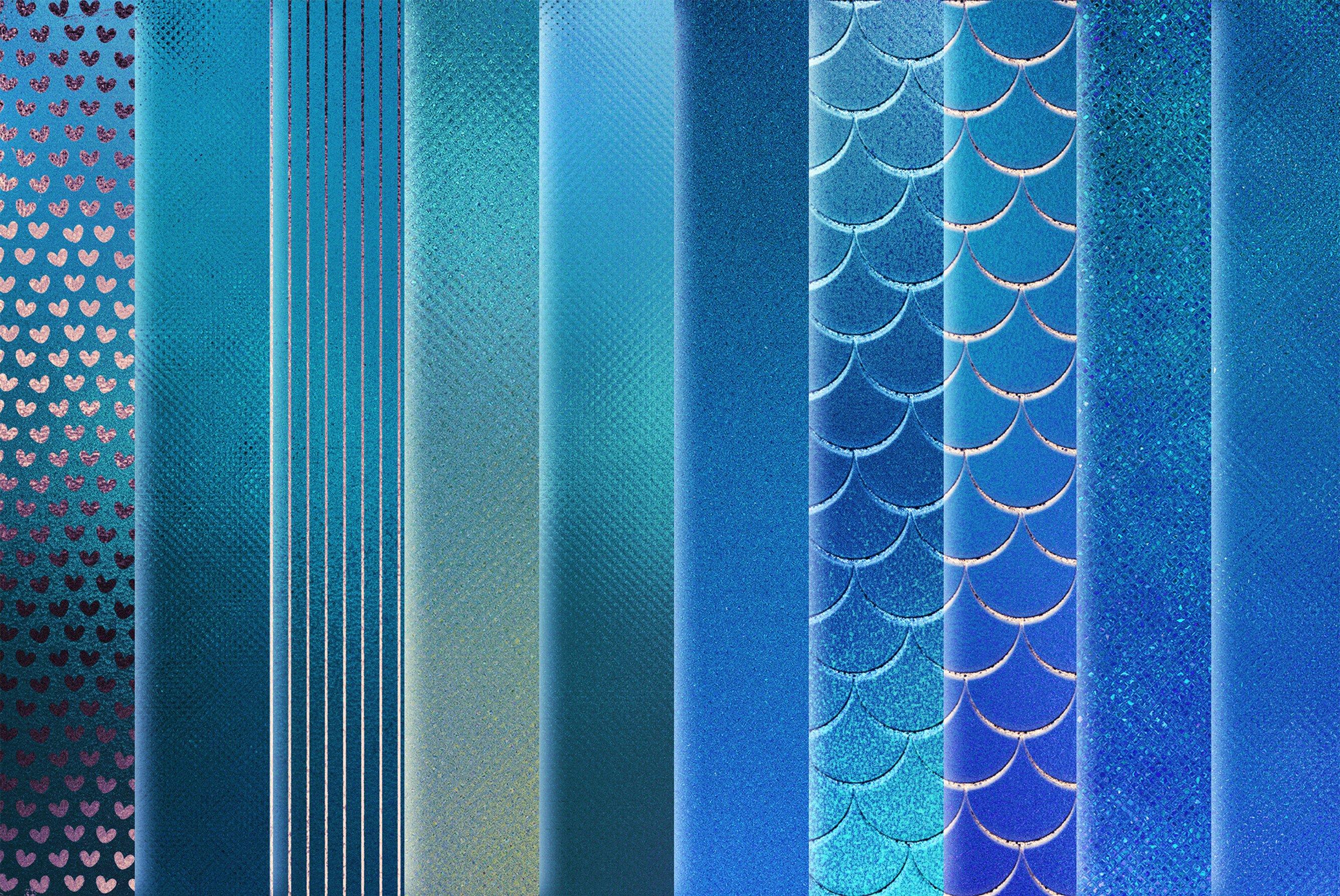 20款高清蓝色箔纸纹理海报设计背景图片素材 Iridescent Blue and Turquoise Textures_img_2