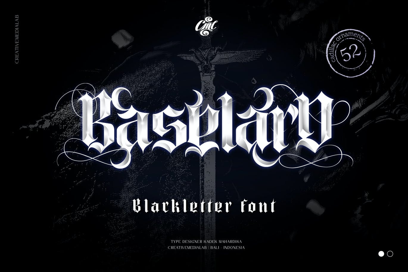 时尚哥特式海报标题徽标Logo英文字体素材 Baselard Font_img_2