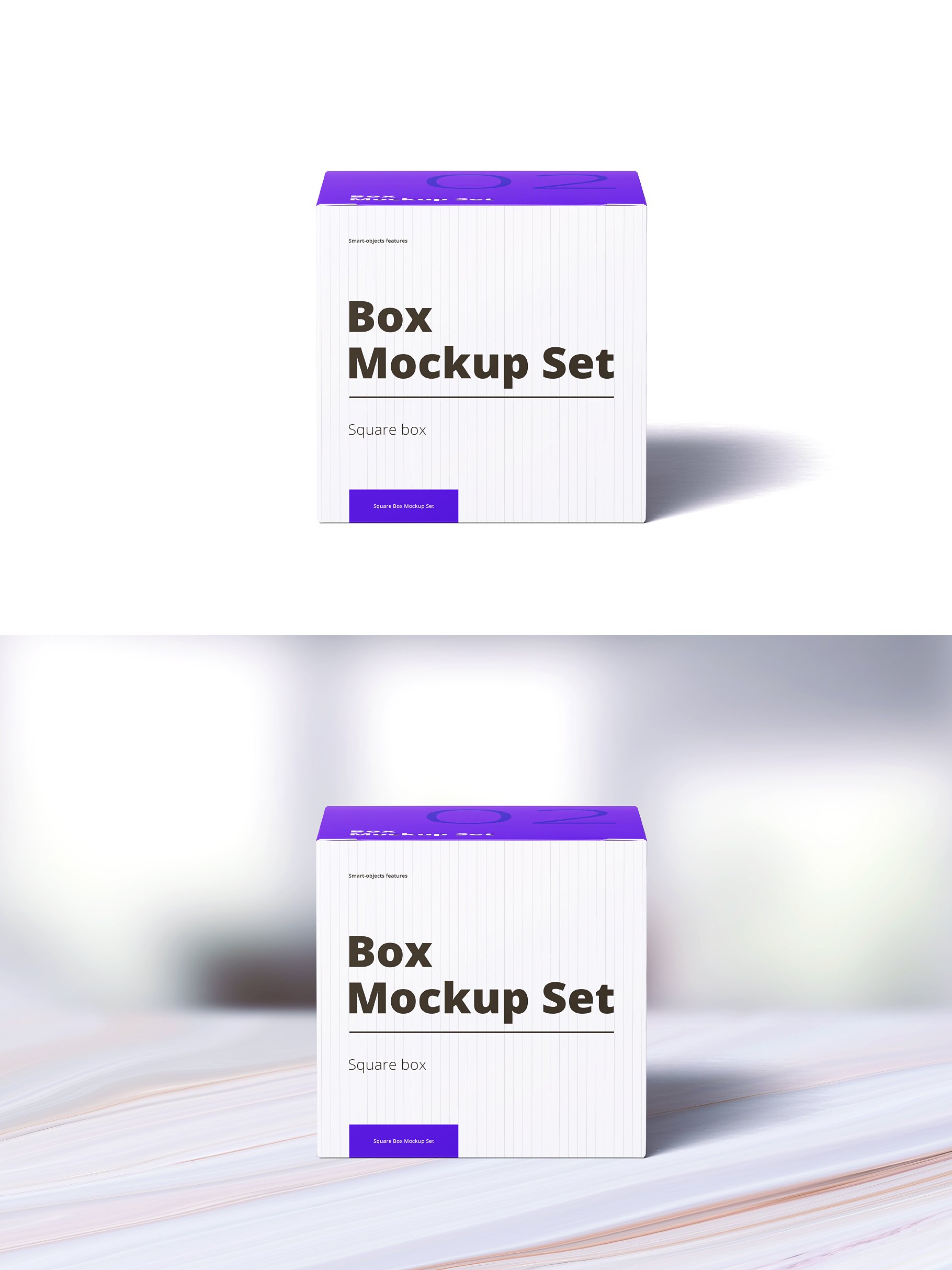 9款方形产品包装纸盒设计展示贴图样机合集 Square Box Mockup Set 02_img_2