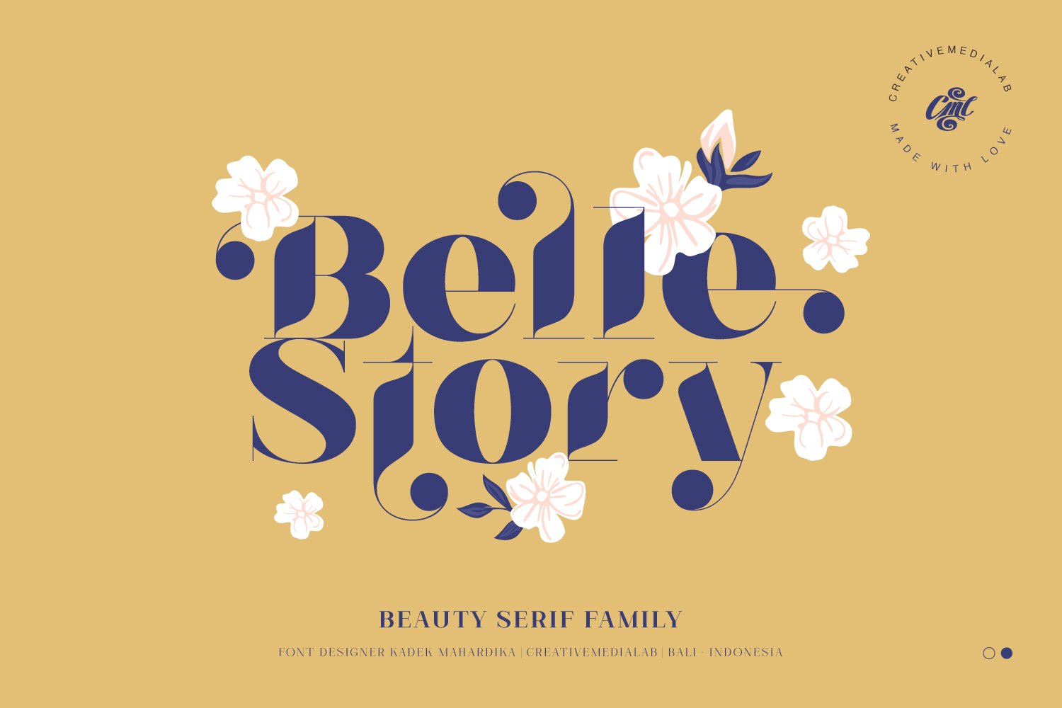 时尚优雅现代复古品牌海报画册标题英文字体设计素材 Belle Story - Beauty Serif Family_img_2