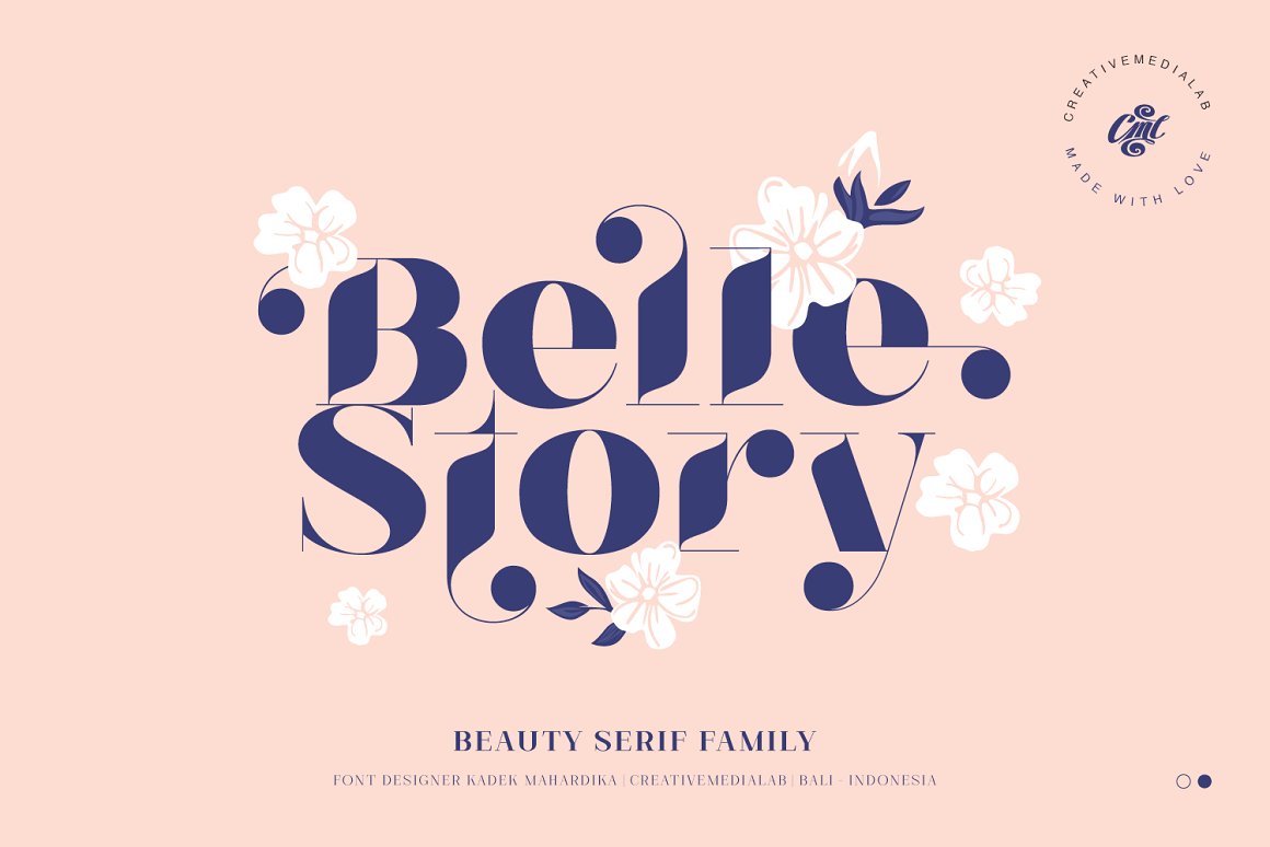 时尚优雅现代复古品牌海报画册标题英文字体设计素材 Belle Story - Beauty Serif Family_img_2