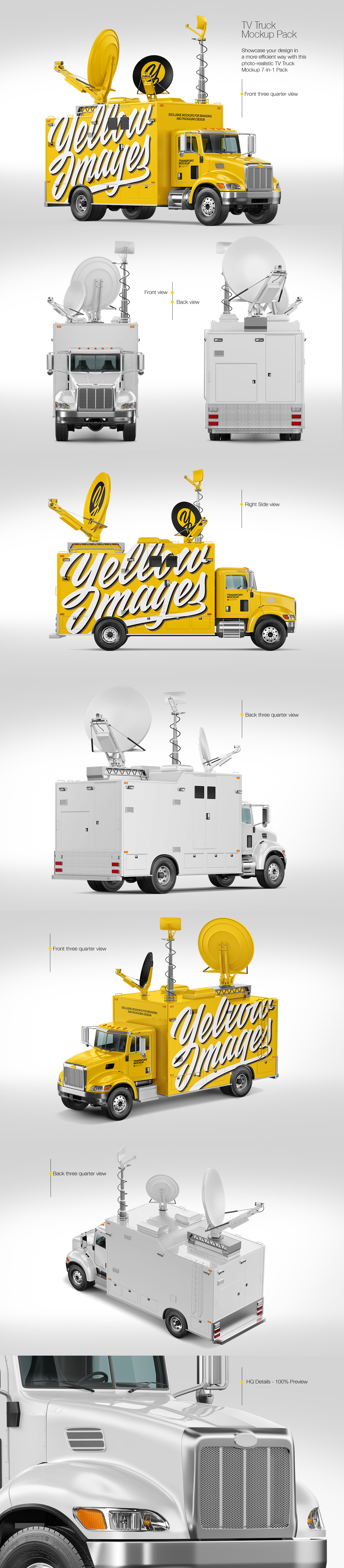 7款电视台采访卡车车身广告设计展示样机 TV Truck Mockup Pack_img_2