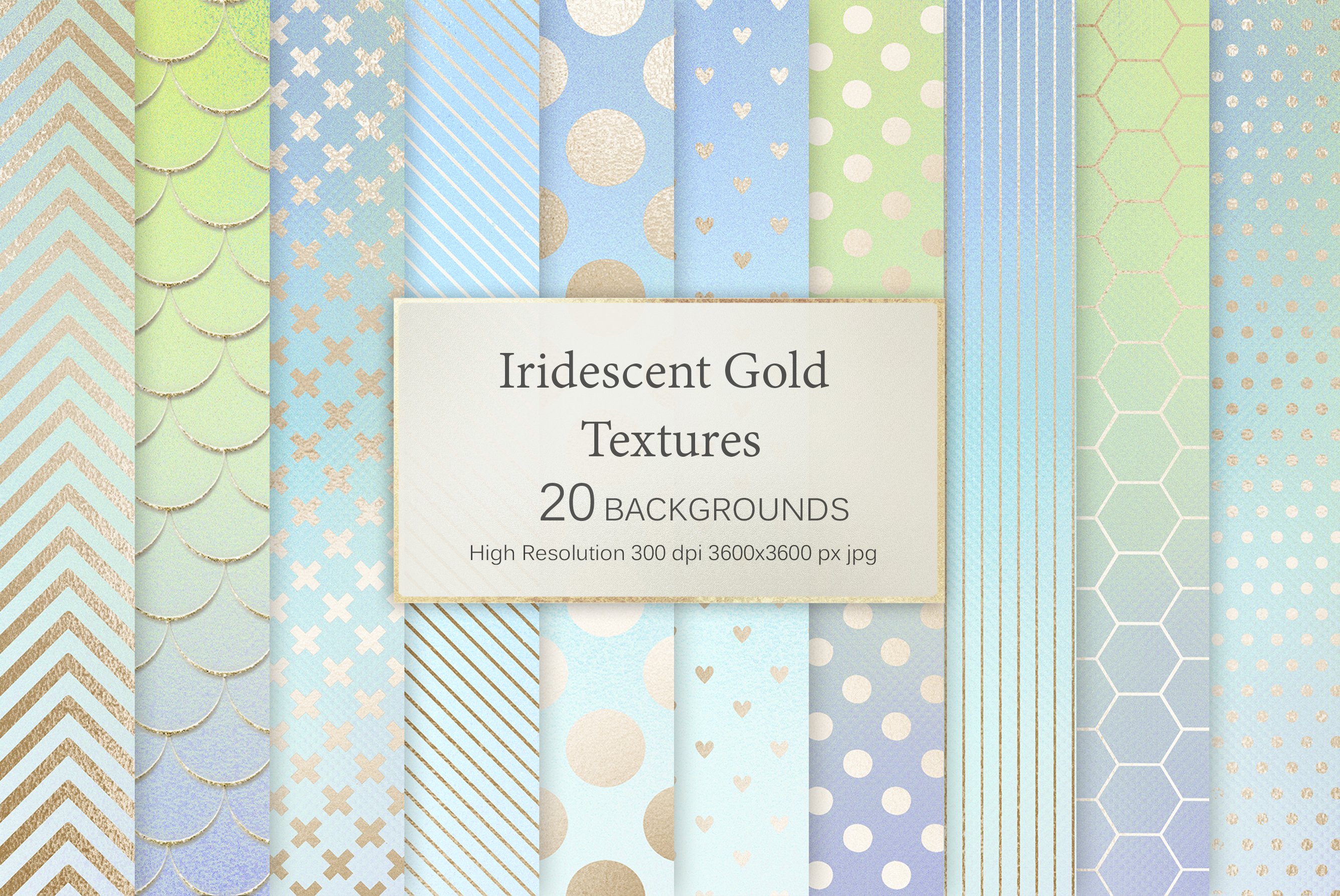 20款虹彩金色纹理海报设计背景图片素材 Iridescent Gold Textures_img_2