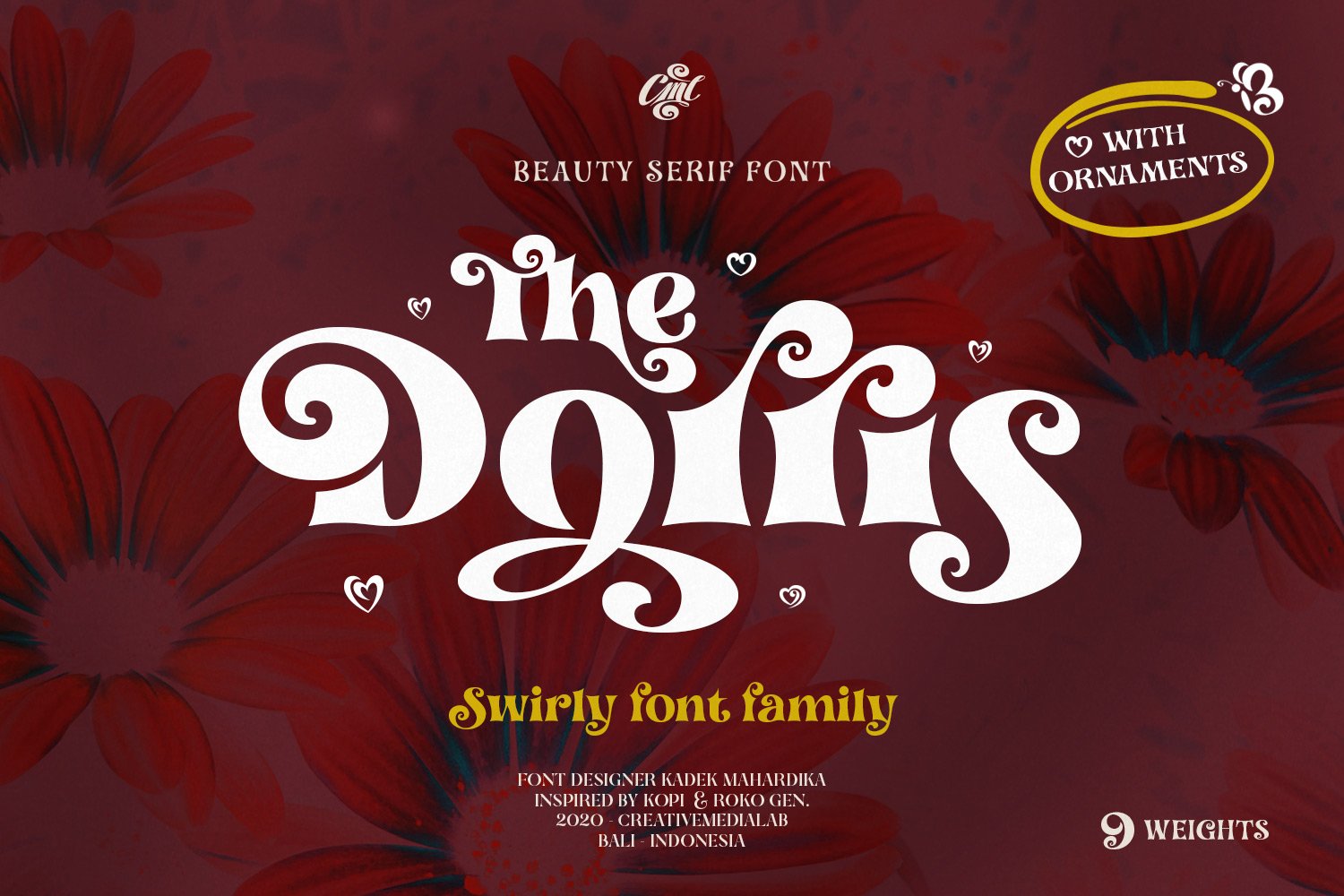 时尚优雅现代复古品牌海报画册标题英文字体设计素材 Dorris - Swirly font family_img_2