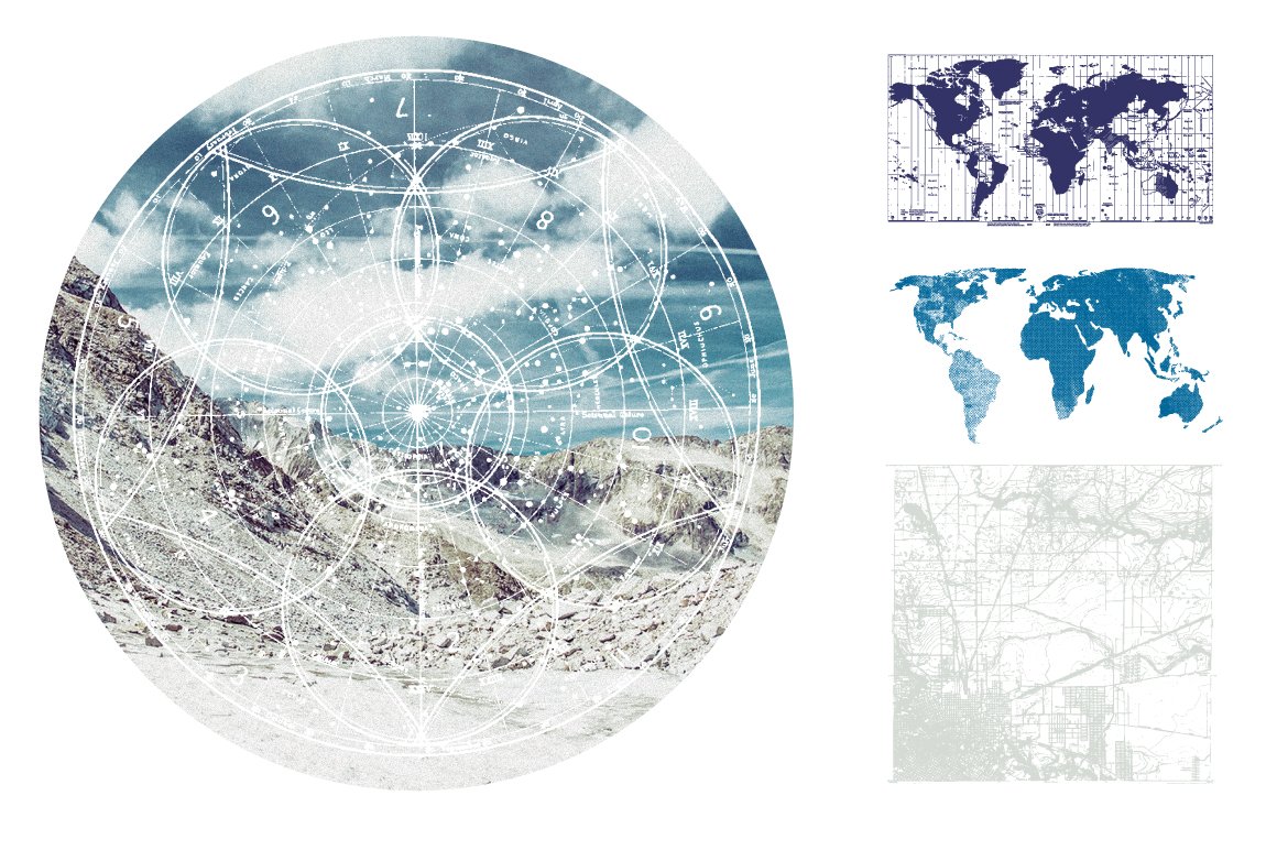 潮流复古做旧世界地图纹理海报设计背景矢量素材 Distressed Vector Maps & Charts_img_2