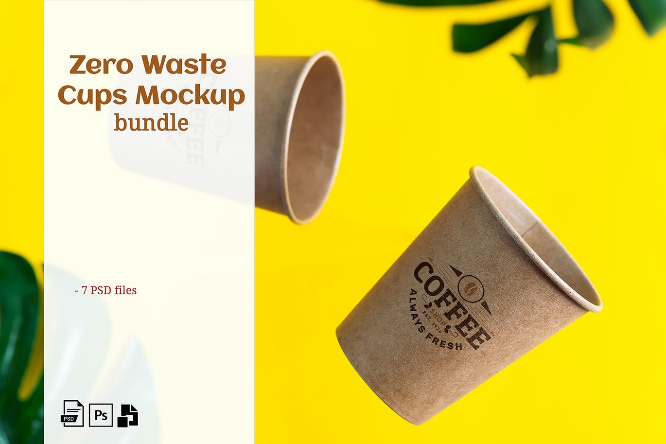 10个一次性咖啡纸杯设计PS智能贴图样机合集 Zero Waste Cups Mockup Set_img_2