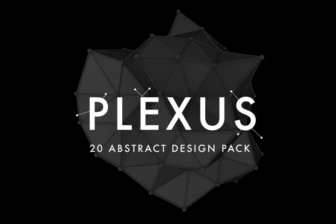 20款抽象3D立体几何图案海报设计背景图片素材 Plexus - 20 Abstract Design Pack_img_2