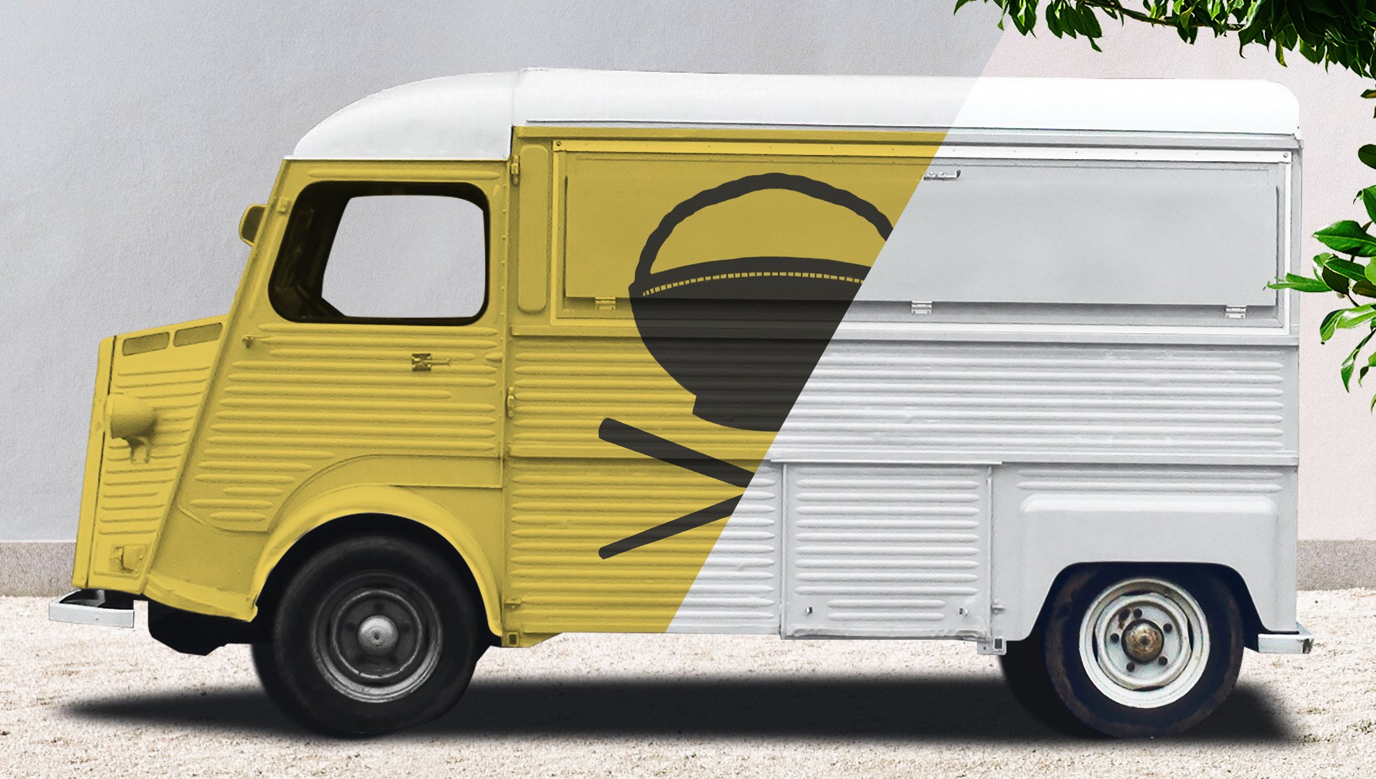 食品快餐车车身广告设计展示样机素材 Food Truck Branding Mockup_img_2