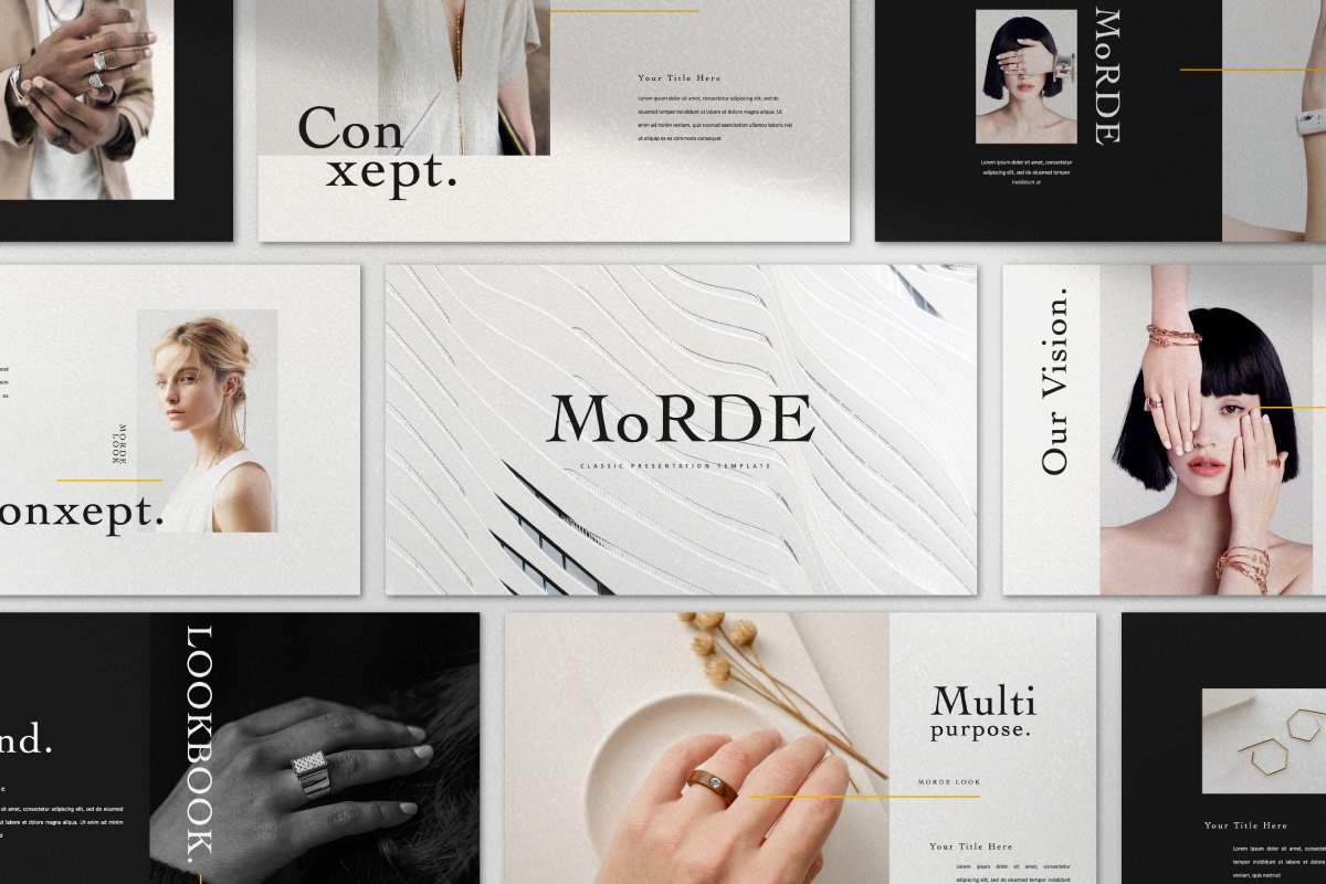 现代时尚作品集Lookbook流行提案简报PPT设计模板 MoRDE - Stylist Minimal Powerpoint_img_2