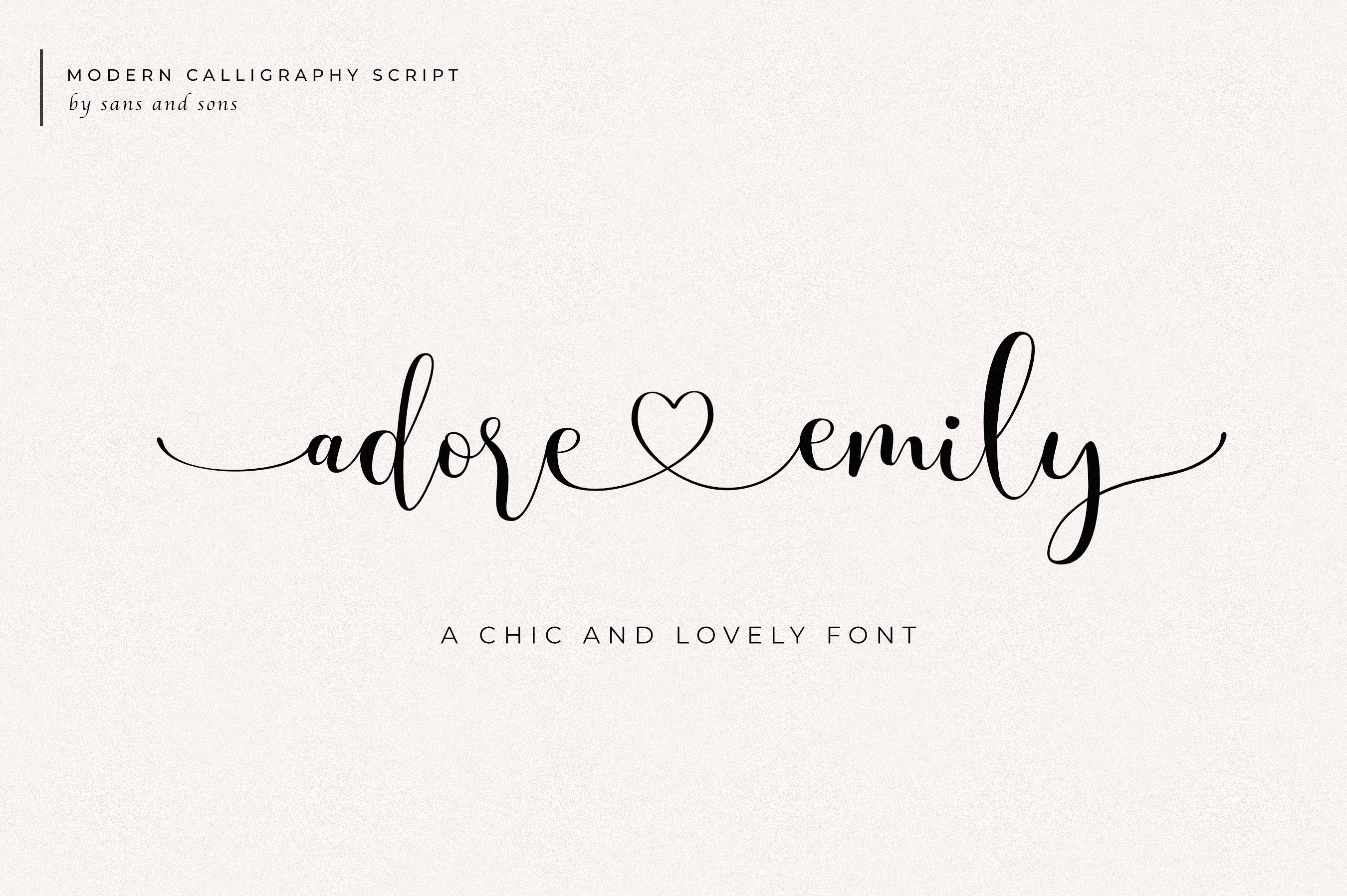 时尚优雅海报标题品牌Logo设计手写英文字体素材 Olivia James - Chic Font_img_2