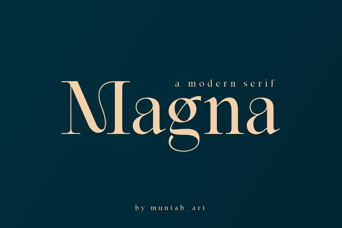 优雅轻奢现代时尚Logo杂志海报标题衬线英文字体素材 Magna - Modern Serif font_img_2