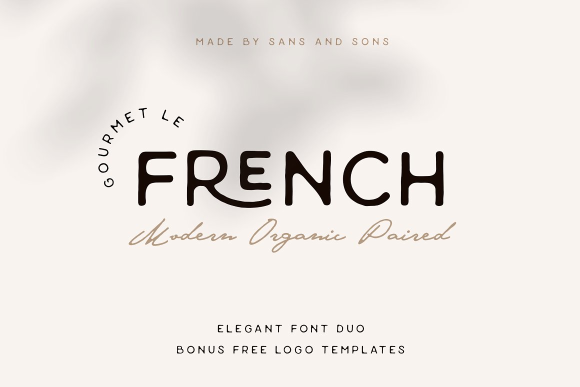 现代优雅标题品牌徽标Logo设计无衬线手写英文字体素材 Le French - Organic Paired Duo_img_2