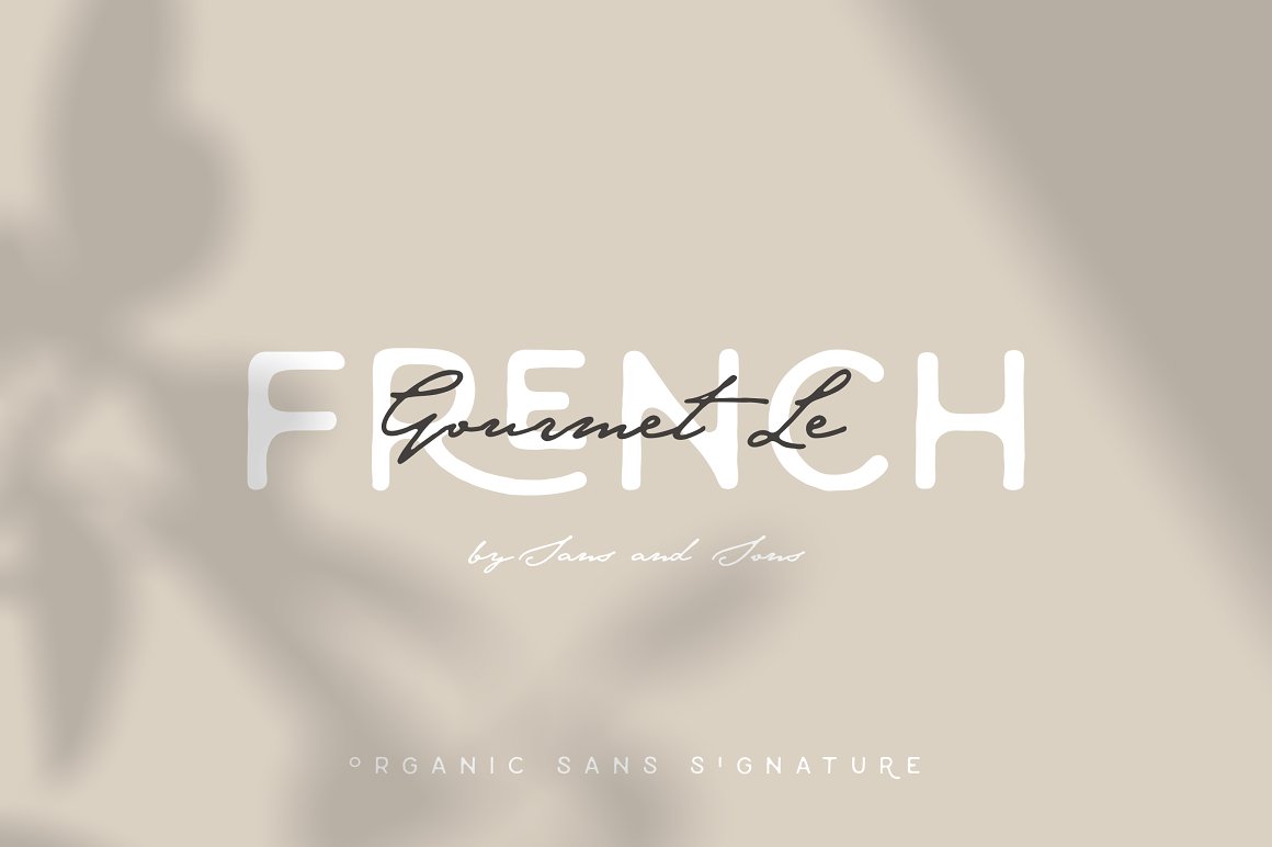 现代优雅标题品牌徽标Logo设计无衬线手写英文字体素材 Le French - Organic Paired Duo_img_2