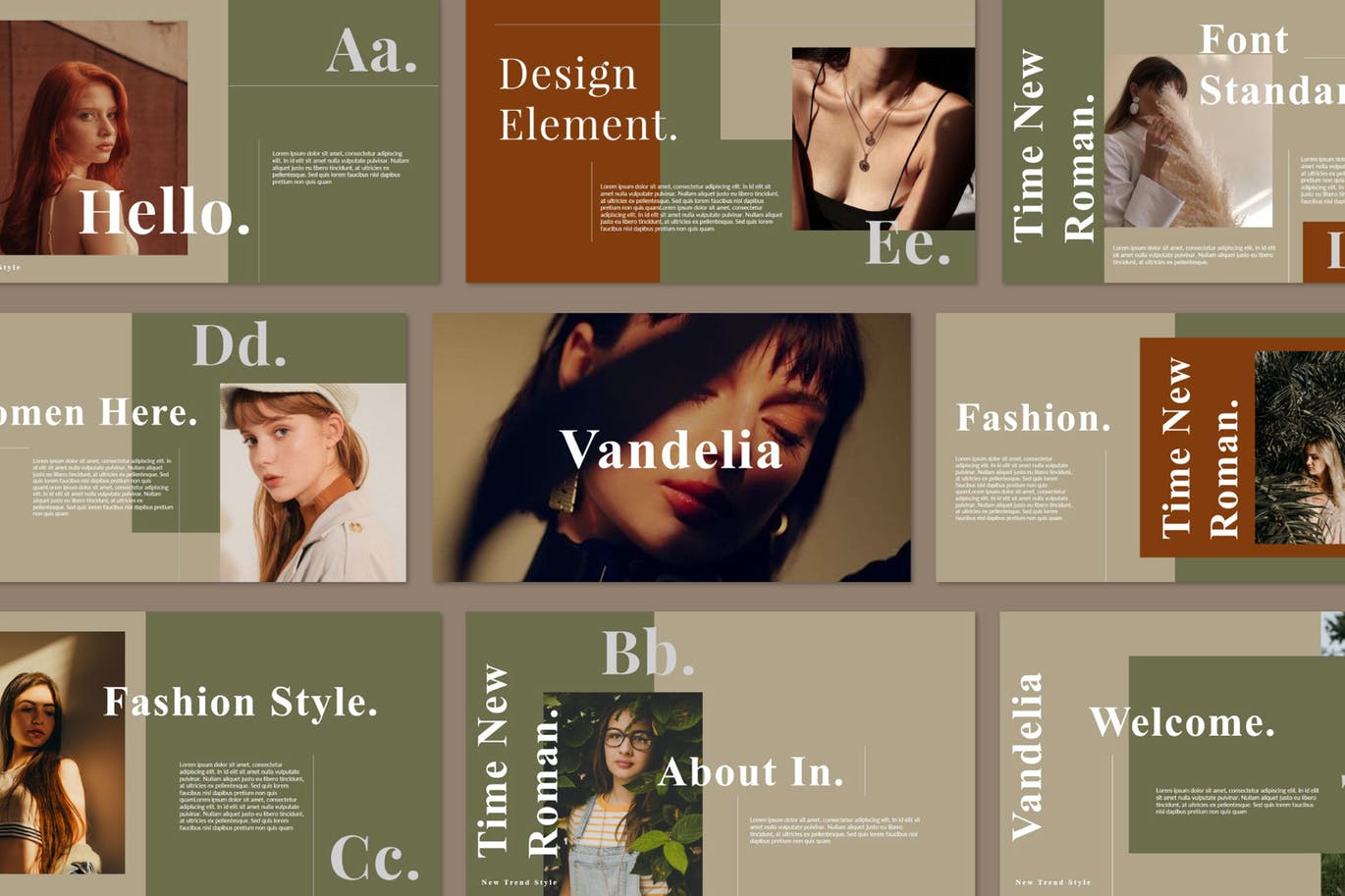 40页女性服装摄影作品集设计演示文稿模板 Vandelia - Powerpoint Template_img_2