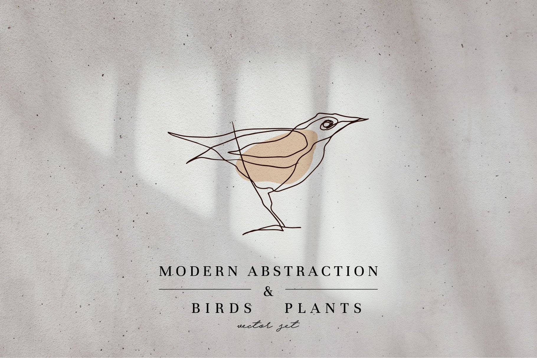 现代抽象几何图形鸟类矢量线条设计素材 Modern Abstraction Birds & Plants_img_2