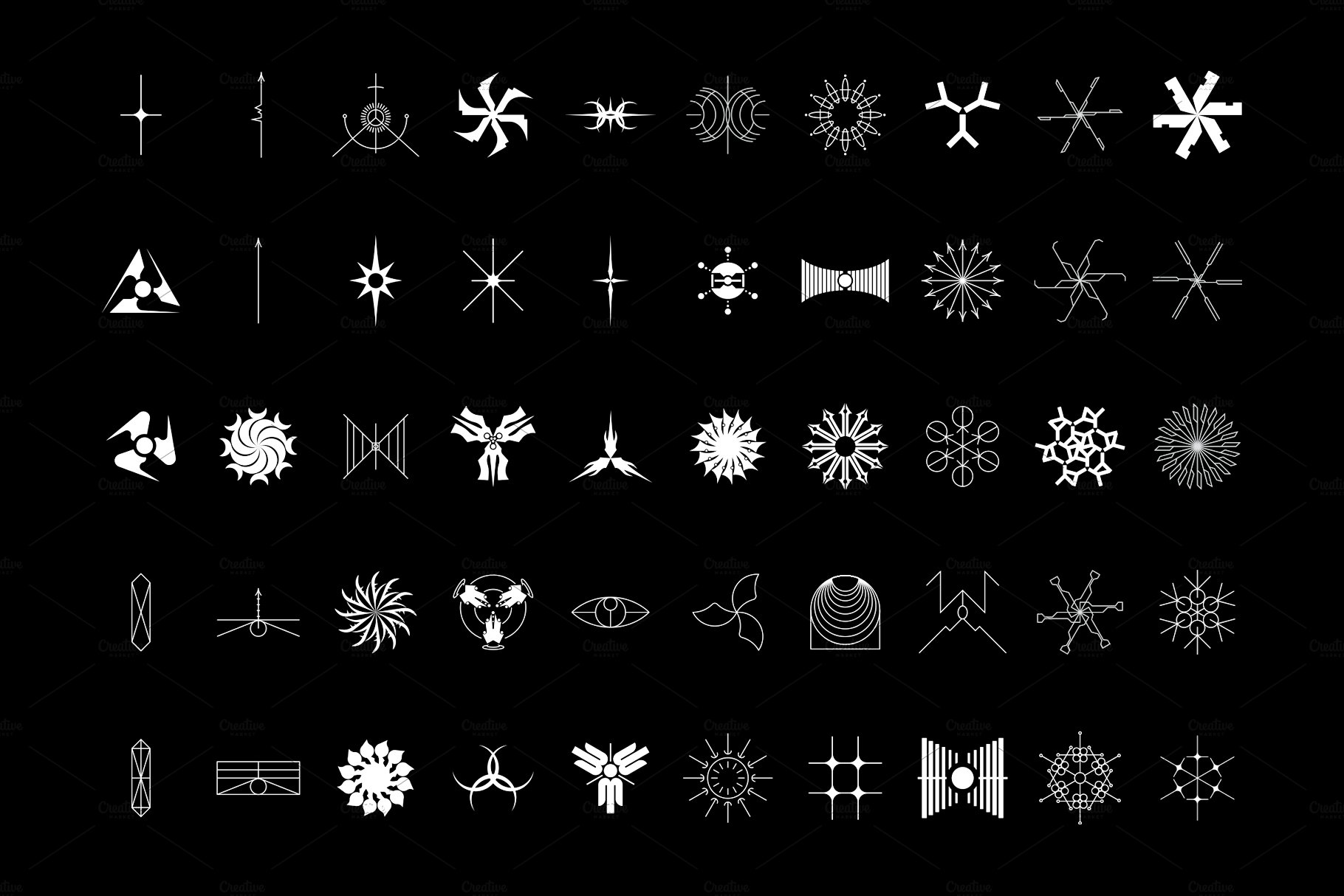 100款现代潮流抽象几何Logo标志图形矢量设计素材 Abstract Shape Pack 2 | 100 Icons_img_2