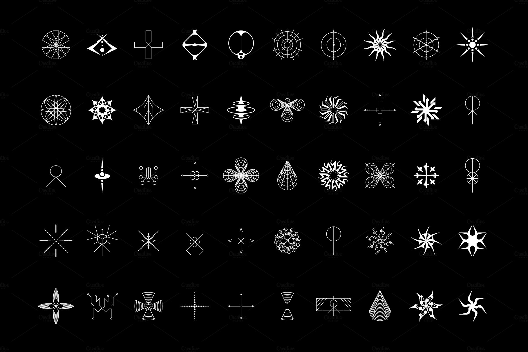 100款现代潮流抽象几何Logo标志图形矢量设计素材 Abstract Shape Pack 2 | 100 Icons_img_2