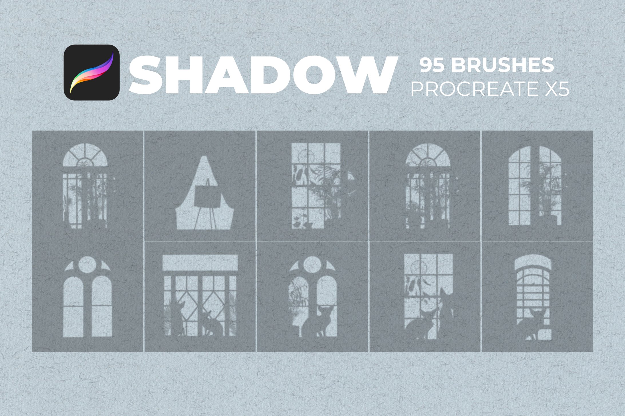 95款室内物品窗户自然阴影Precreate印章笔刷素材 95 Shadows For Precreate Brushes_img_2