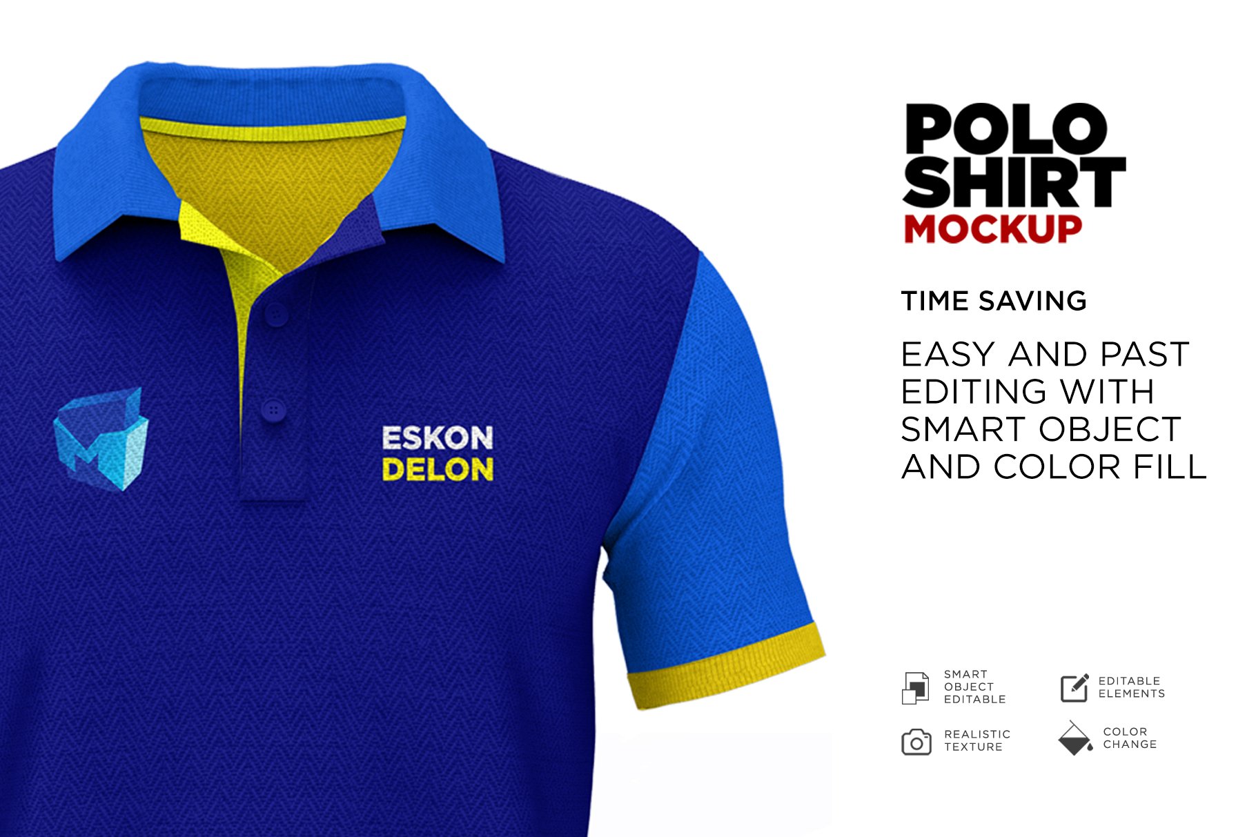 2款半袖Polo衫印花图案设计展示贴图PSD样机 Polo Shirt Mockup Psd_img_2