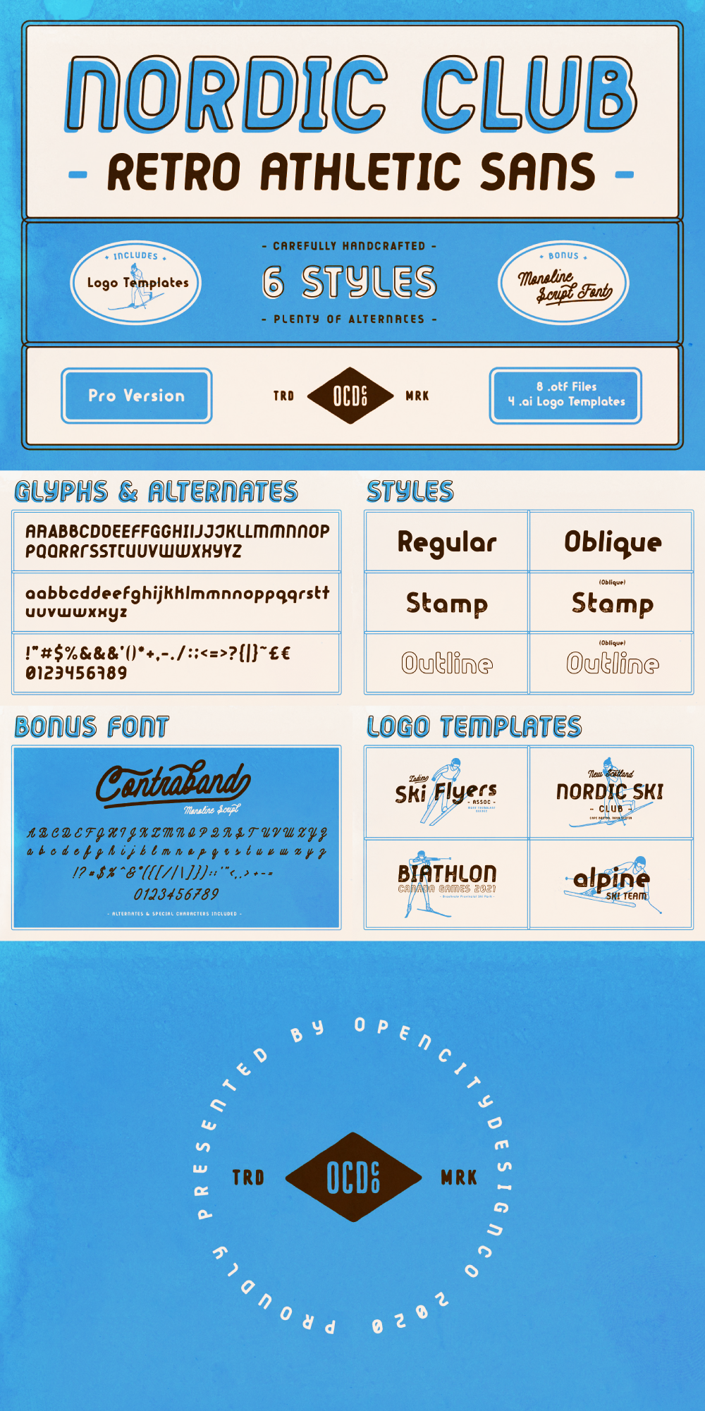 20款时尚优雅奢华复古杂志标题徽标Logo设计英文字体素材套装 Typefaces Of The 20th Century Bundle_img_2