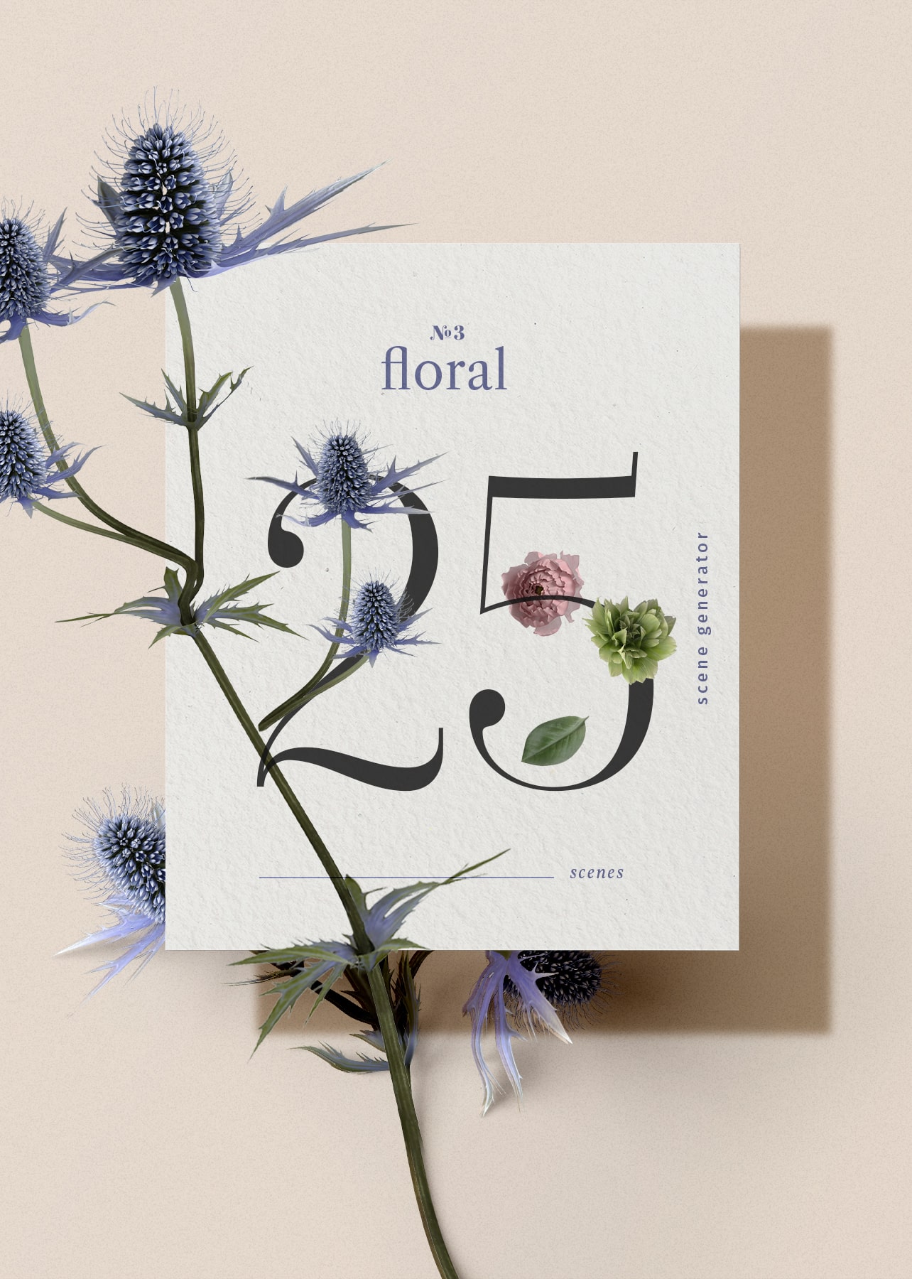 超大化妆品品牌VI包装办公用品场景PS样机模板设计素材套装 Cosmetics Floral Stationery - 3in1_img_2