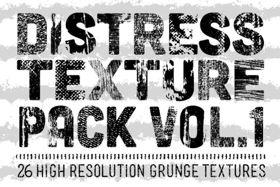 26个黑白粗糙砂纸麻布纹理背景图片设计素材 Distress Texture Pack Vol. 1_img_2