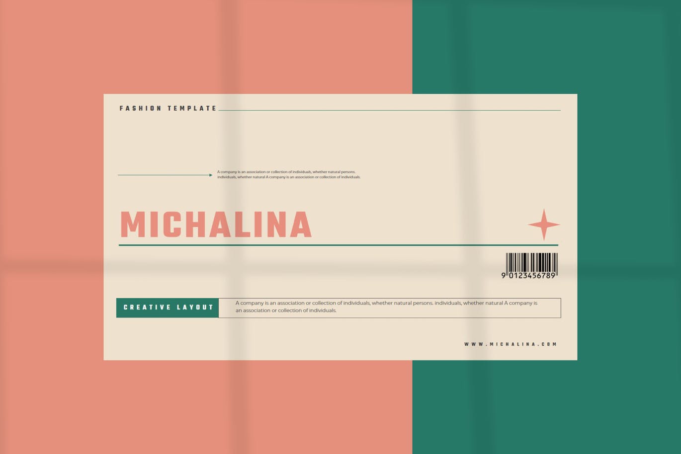 潮流撞色服装作品集演示文稿设计模板素材 MICHALINA Powerpoint Template_img_2