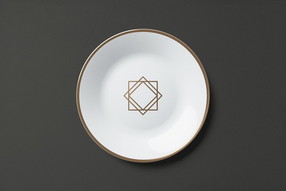 时尚餐具品牌磁盘设计展示贴图样机 Plate Mockup_img_2