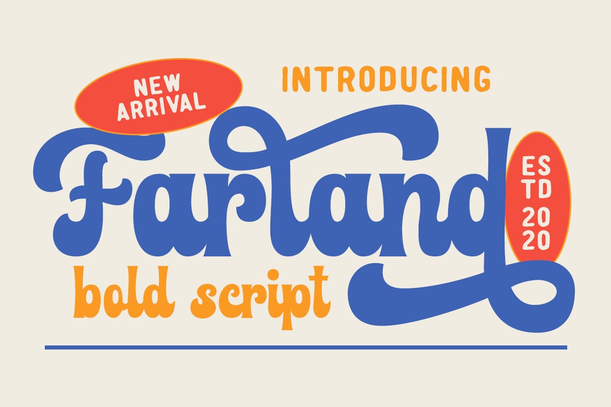 复古品牌标题徽标Logo设计粗体手写英文字体素材 Farland - Bold Script Typeface_img_2