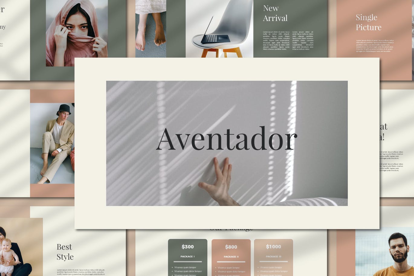 时尚优雅服装作品集演示文稿设计模板素材 Aventador - Multipurpose Powerpoint Template_img_2