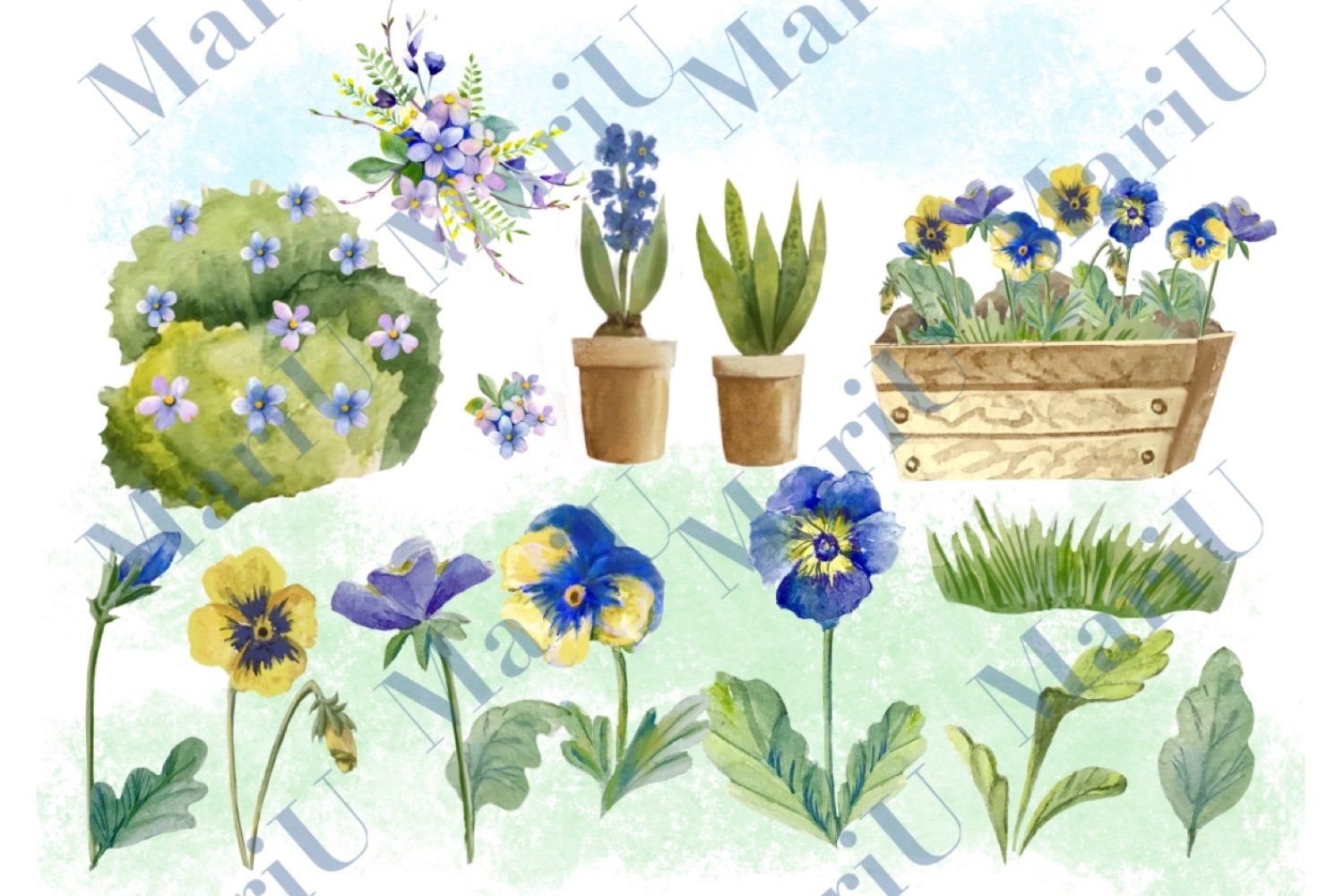 36个乡村花园农夫手绘剪贴画PNG透明图片素材 Spring Gardening Clipart_img_2