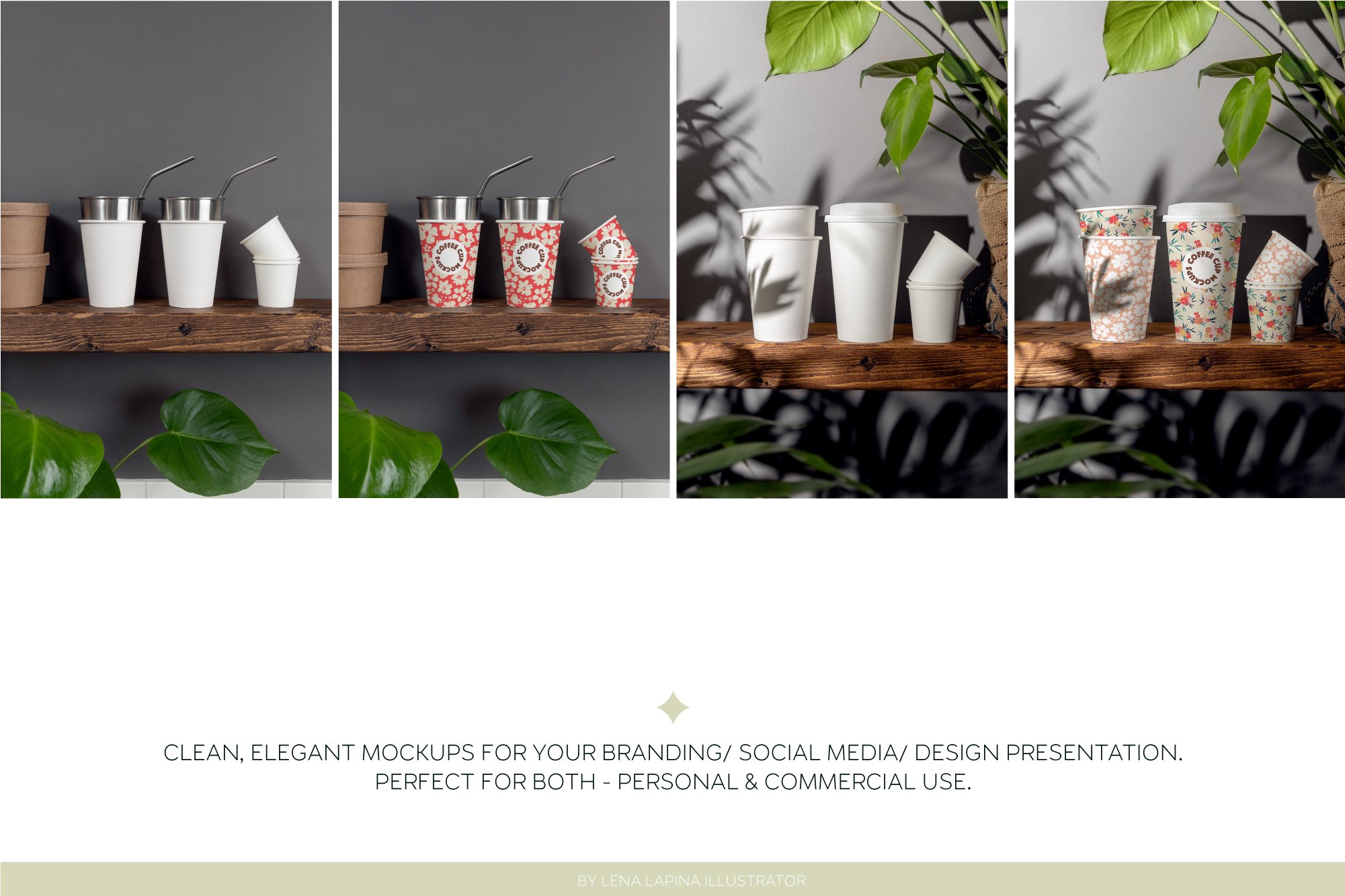 14个一次纸质外卖咖啡杯样机合集 Paper Coffee Cup Mockup Set_img_2