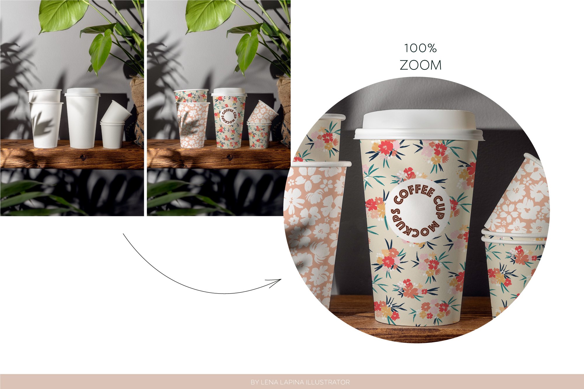 14个一次纸质外卖咖啡杯样机合集 Paper Coffee Cup Mockup Set_img_2