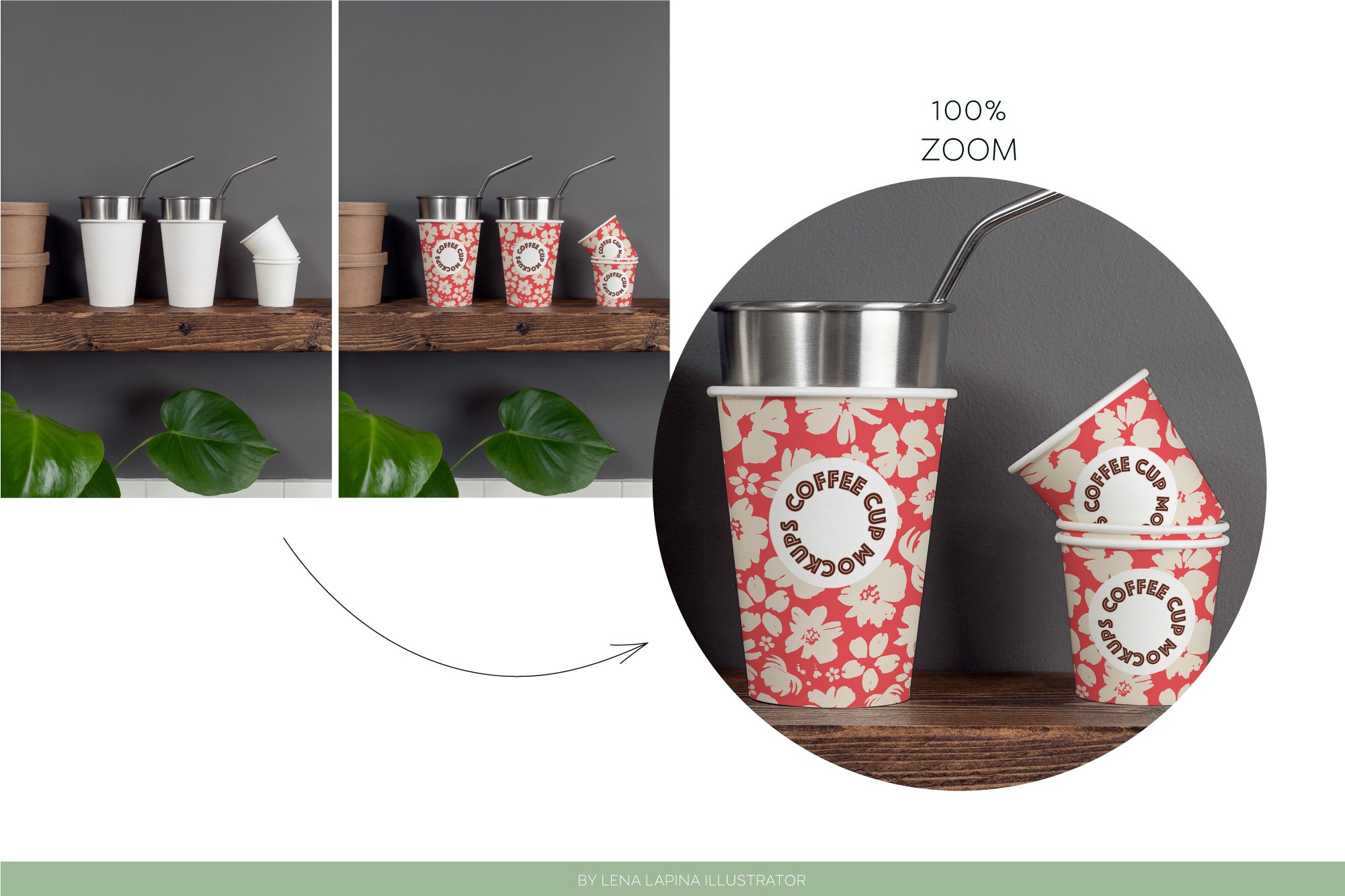 14个一次纸质外卖咖啡杯样机合集 Paper Coffee Cup Mockup Set_img_2