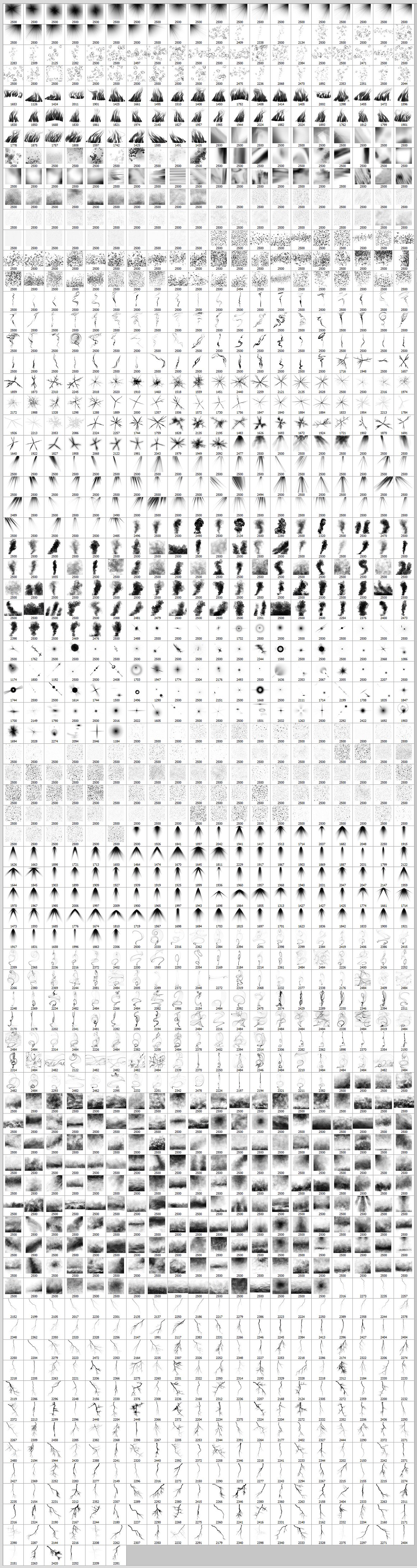 5600款超量水墨喷涂塑料闪电半调纸质艺术绘画效果PS笔刷套装 5600 Photoshop Brushes Mega Bundle_img_2