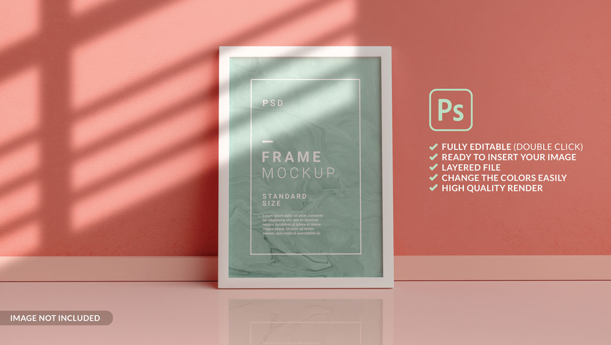 11款方形海报艺术品相片展示相框样机模板 Square Photo Frame Mockup_img_2